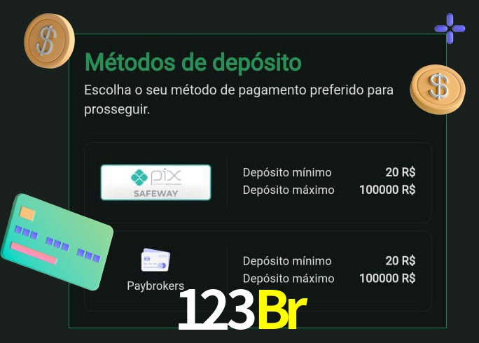 O cassino 123Br oferece uma grande variedade de métodos de pagamento